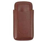Blaihild Cigarette Case Leather, Portable Cigar Storage Box with Pocket for Outdoor, Large Capacity 3pcs Cigar Holder, Travel Case (Brown)