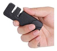 Blaihild Compact Mini Sharpener Precision Grooming Tool Portable Pull Through for the Dull Knife in the Camp Kitchen Box and the Blunt Fishing Hook on the River Bank, Quick Edge Restore (Black)