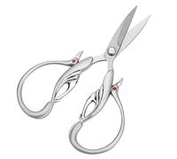 Blaihild Embroidery Scissors Stainless Steel 4.1 Inch Incisive Edges for Precision Cutting, Fully Embossed Goose Style Silver Craft Scissors for Sewing Decoupage Needlework