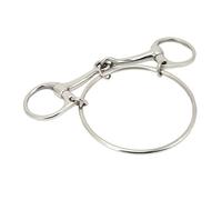 Blaihild Exquisite Stainless Steel Horse Bit, Easy Control Double Jointed Mouth Snaffle Bit 5 Inch for Outdoor Horse Training