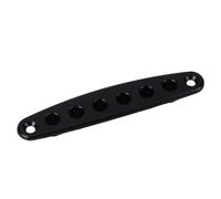 Blaihild Guitar String Through Plate Zinc Alloy Mounting Ferrules for Bass Electric Guitar, 2 Screws Included, No More Rusted Bushings or Pull Through, String Retainer for DIY Builder and (Black)
