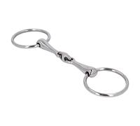 Blaihild Horse Snaffle Bit, Stainless Steel Loose Ring, Double Jointed Mouthpiece, 3.5 Inch for Training and Stable Use