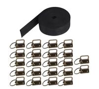 Blaihild Keychain Making Kit with Bronze Iron Swivel Clasps Split Rings Black Webbing for Craft Fairs Small Business DIY Keychain Kit 23Pcs Set for Wristlet Lanyard Luggage Tag Making