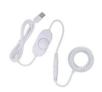 Blaihild LED Microscope Lighting Lamp Adjustable Brightness 4 6W 6500 7500 Color Temperature for Biological Inspection, USB Powered Compact Aluminum Alloy Structure for Lab Researchers