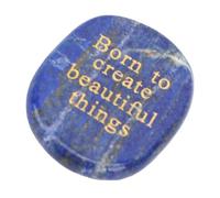 Blaihild Motivational Pocket Stone Natural Engraved Born to Create Beautiful Things for Daily Focus, 1.8 Oz Lightweight Fits Palm Pocket, Work Stress Anxiety Relief Creative Inspiration