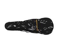 Blaihild Oxford Fabric Ukulele Case 21 Inch for Soprano Travel Lightweight Black, Metal Two Way Zipper with Music Note, Front Pocket for Accessories, Adjustable Shoulder Strap
