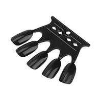 Blaihild Pack of 50 Nail Art Display Tips Plastic Manicure Practice Nails 1.2x2.2cm for Salon Color Showing, Smooth Gel Polish Coating No Streaking for Nail Techs and DIY (Black)