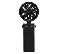 Blaihild Portable Handheld Fan 6 Speeds 5200mAh Rechargeable Battery for Camping Office Travel, Foldable Neck Fan with Flashlight Power Bank Function, Quiet Operation Below 40dB (Black)