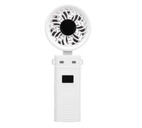 Blaihild Portable Handheld Fan 6 Speeds 5200mAh Rechargeable Battery for Camping Office Travel, Foldable Neck Fan with Flashlight Power Bank Function, Quiet Operation Below 40dB (White)