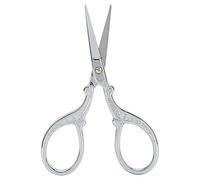 Blaihild Retro Scissors Stainless Steel 4.7 Inch for Cross Stitch Sewing Needlework, Rust Resistant Blade, Handy Compact Size for Embroidery Thread Trimming Fabric Cutting (Silver)