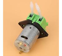 Blaihild Small Peristaltic Dosing Pump 12V DC 10-90ml/min Rate Easy Maintenance Silicone Tube for Aquarium Lab Analysis, Self Priming with CW CCW Direction Control (2 * 4 Green)