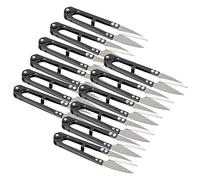 Blaihild Spring Thread Scissors 12 Pack High Carbon Steel U Shaped Yarn Scissors 4.8 Inch 1.1 Inch Spring Loaded for Cross Stitch DIY Sewing Left Right Hand Embroidery Needlework
