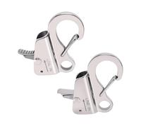 Blaihild Stainless Steel Boat Bumper Clips 4 Pack Adjustable Rail Bumper Hanger Sliding Hook Snap for 3/8-5/8 Inch Ropes 8000 Lbs Load Capacity With One Hand Operation (with waves)