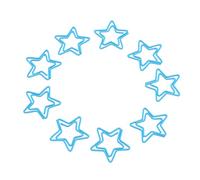 Blaihild Star Shape Paperclips, Metal Blue Paper Clips for Office Use, Practical 100pcs for File Organization and Classification