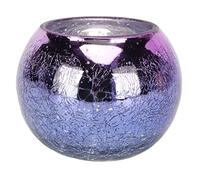 Blaihild Tea Light Holder, Electroplated Gradient Ice Crack Glass Candle Holder with Decorative Handcrafted Textures, for Wedding Party Bedroom Living Room Table Decor (Gradient Purple)