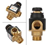 Blaihild Thermostatic Mixing Valve, Brass DN20 G Thread High Temperature Control for Solar Water Heater, with Anti Scald Safety Device for Domestic Hot Water System