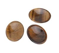 Blaihild Thumb Worry Stone 3 Pack, Tiger Eye Crystal Pocket Rubbing Rocks, Glossy Polish Oval Palm Stones, No Fade Natural Pattern, for Anxiety Relief Fidget and Meditation Mantra Focus