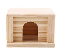 Blaihild 【title Wooden Hamster House, Natural Rat Hut for Small Pets, 10.5 * 9 * 7cm, Front Door & 2 Side Windows