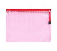 Blaihild Zip File Storage Bags 12 Pcs Multicolor Set 24x17.5cm A5 Size for Office Document Pen Storage, Smooth Zipper Mesh File Folders Lightweight 90g for Home School (Red)