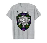Blair Scottish Clan Tartan Lion Sword Crest T-Shirt, Men, Heather Grey, 3X-Large