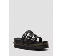 Blaire Slide Leather Sandals in Black
