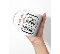 BLAK TEE All You Need is Music Slogan Porcelain Coffee and Tea Mug 330 ml