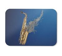 BLAK TEE Flying Musical Notes Saxophone Mouse Pad 18 x 22 cm in 3 Colours Blue