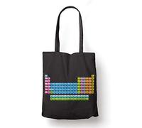 BLAK TEE Full Periodic Table for Chemistry Organic Cotton Reusable Shopping Bag Black