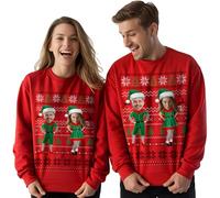 BLAK TEE Personalised Christmas Jumper with Your Photo - Funny Custom Xmas Sweatshirt for Men or Women - Unique Red 2 M
