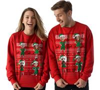 BLAK TEE Personalised Christmas Jumper with Your Photo - Funny Custom Xmas Sweatshirt for Men or Women - Unique Red 4 S