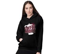 BLAK TEE Women's Chill Meditating Buddha Funny Slogan Hoodie XL Black