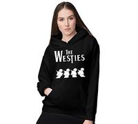 BLAK TEE Women's The Abbey Westies Crossing The Road Hoodie XXL Black