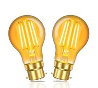 Blakapoo B22 LED Filament Bulb Bayonet Vintage, A60 Clear Filament Retro Light Bulb 6W Equal to 60W, Warm White 2200k, 550Lumen, Non-Dimmable, 2 Pack