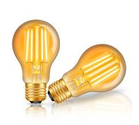 Blakapoo E27 LED Edison Screw Bulb Vintage, A60 Filament Light Bulbs 6W Equal to 60W, Warm White 2200k, 550lumen, Non-Dimmable, Pack of 2