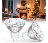 Blakapoo MR11 GU4 5W 6V Christmas Halogen Bulb, Bi-Pin Dimmable Spotlight Bulbs, 35 * 35mm Warm White 2700K, Low Voltage Reflector Light Bulb for Xmas Fibre Optic Tree Decorations, 2 Pack
