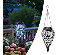 Blakapoo Teardrop Solar Lights Outdoor Garden, Waterproof IP44, Decorative Hanging Solar Lanterns for Outside with 20 LED Lights, for Garden, Patio, Balcony, Yard, Pathway, 1 Pack (Transparent)