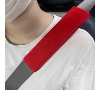 BLAKAYA 2PCS Alcantara Suede Universal Car Seat Belt Shoulder Protector Pad,Handbags, Backpacks, Child Straps Protect Your Shoulders and Neck for Adults and Children 24cm/9.4in Red