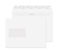 Blake Business - Brill White Envelopes C5 Window (162 x 229 mm) - Pack of 500 - Premium 120GSM - FSC Peel and Seal White Envelopes - Business Office Supplies - Laser & Printer Compatible 37708