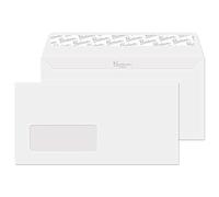 Blake Business DL 110 x 220 mm 120 gsm Peel & Seal Wallet Window Envelopes (36884) Diamond White Smooth - Pack of 500