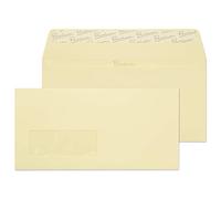 Blake Business - Vellum Cream Envelopes DL Window (110 x 220 mm) - Pack of 500 - Premium 120GSM - FSC Peel and Seal White Envelopes - Business Office Supplies - Laser & Printer Compatible 51884