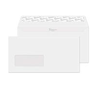 Blake Business - White Envelopes DL Window (110 x 220 mm) - Pack of 500 - Premium 120GSM - FSC Peel and Seal White Envelopes - Business Office Supplies - Laser & Printer Compatible 31884