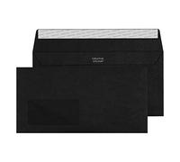 Blake Creative Colour - Coloured Black DL+ Envelopes (114 x 229 mm) - Pack of 500 - FSC Certified - 120GSM - Peel and Seal Black Envelope - Invitation Envelopes/Card Making Supplies (214)