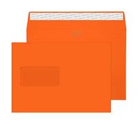 Blake Creative Colour - Coloured Orange C5 Window Envelopes (162 x 229 mm) - Pack of 500 - FSC Certified - 120GSM - Peel and Seal Orange Envelope - Invitation Envelopes/Card Making Supplies (305W)