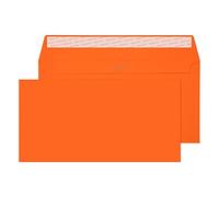 Blake Creative Colour - Coloured Orange DL+ Envelopes (114 x 229 mm) - Pack of 500 - FSC Certified - 120GSM - Peel and Seal Orange Envelope - Invitation Envelopes/Card Making Supplies (205)
