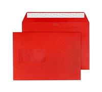 Blake Creative Colour - Coloured Red C5 Window Envelopes (162 x 229 mm) - Pack of 500 - FSC Certified - 120GSM - Peel and Seal Red Envelope - Invitation Envelopes/Card Making Supplies (306W)