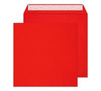 Blake Creative Colour - Coloured Red Envelopes 220 x 220 mm - Pack of 250 - FSC Certified - 120GSM - Peel and Seal Red Envelope - Invitation Envelopes/Card Making Supplies (506)