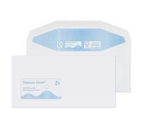 Blake Purely Environmental DL+ 114 x 229 mm 90 gsm Nature First Recycled Mailer Gummed Window Envelopes (RN0015) White - Pack of 1000