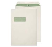 Blake Environmental - FSC Recycled Envelopes C4 Window (324 x 229 mm) - Pack of 250 - Eco Biodegradeable 90GSM - Self Seal Natural White Window Envelopes - Stationery & Business Supplies (RE3759)