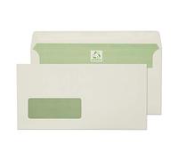 Blake Environmental - FSC Recycled Envelopes DL Window (110 x 220 mm) - Pack of 500 - Eco Biodegradeable 90GSM - Self Seal Natural White Window Envelopes - Stationery & Business Supplies (RE4360)