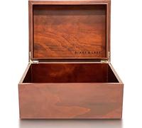 Blake & Lake Large Wooden Keepsake Box - Decorative Box with Hinged Lid (Dark Oak)